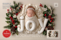 face swap overlay with christmas theme, ideal for newborn and holiday photos